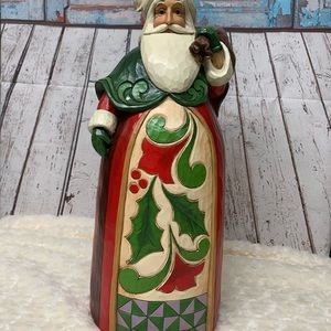 Jim Shore Heartwood Creek Santa w/Satchel Statue